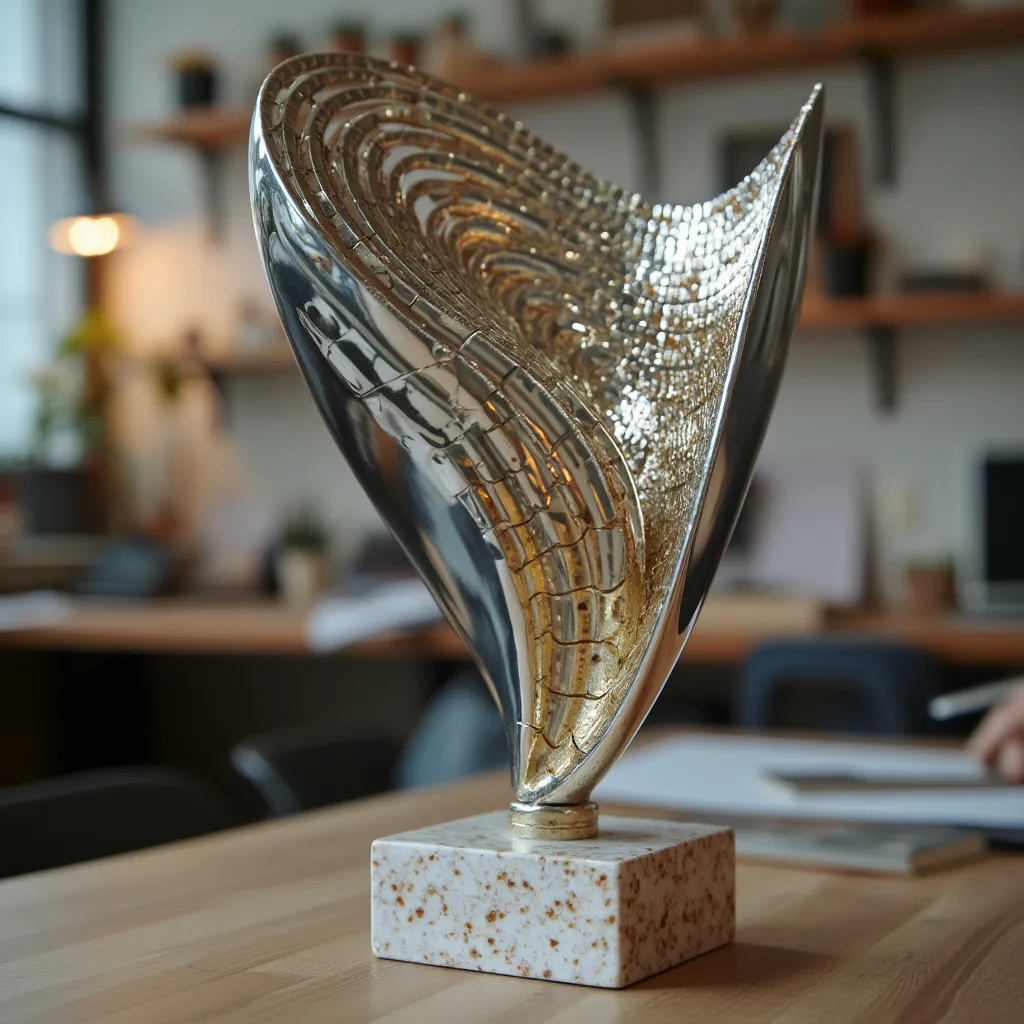 Detalle de un premio de diseño ganado por el estudio